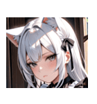 猫耳の白髪 ＆ 寂しそうな表情0（個別スタンプ：21）