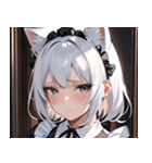 猫耳の白髪 ＆ 寂しそうな表情0（個別スタンプ：22）