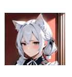 猫耳の白髪 ＆ 寂しそうな表情0（個別スタンプ：24）