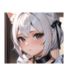 猫耳の白髪 ＆ 寂しそうな表情0（個別スタンプ：25）