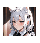 猫耳の白髪 ＆ 寂しそうな表情0（個別スタンプ：26）