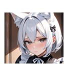 猫耳の白髪 ＆ 寂しそうな表情0（個別スタンプ：27）