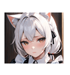 猫耳の白髪 ＆ 寂しそうな表情0（個別スタンプ：28）