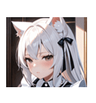 猫耳の白髪 ＆ 寂しそうな表情0（個別スタンプ：30）
