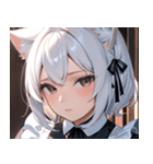 猫耳の白髪 ＆ 寂しそうな表情0（個別スタンプ：31）