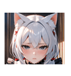 猫耳の白髪 ＆ 寂しそうな表情0（個別スタンプ：32）