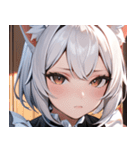 猫耳の白髪 ＆ 寂しそうな表情0（個別スタンプ：33）