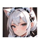 猫耳の白髪 ＆ 寂しそうな表情0（個別スタンプ：35）