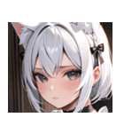 猫耳の白髪 ＆ 寂しそうな表情0（個別スタンプ：36）