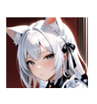 猫耳の白髪 ＆ 寂しそうな表情0（個別スタンプ：38）