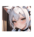 猫耳の白髪 ＆ 寂しそうな表情0（個別スタンプ：40）