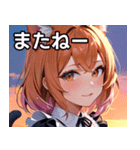 猫耳のグラデーションヘア ＆ 満足げな表情（個別スタンプ：18）