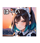 猫耳のグラデーションヘア ＆ 満足げな表情（個別スタンプ：40）
