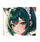 猫耳の緑髪 ＆ 夢見るような表情0（個別スタンプ：27）