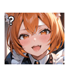 猫耳のオレンジ髪 ＆ ワクワクした表情（個別スタンプ：30）