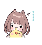 小鳥とわんこ女子 カスタム（個別スタンプ：2）