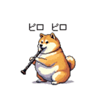 楽器を奏でる太っちょ柴犬（個別スタンプ：2）