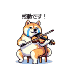 楽器を奏でる太っちょ柴犬（個別スタンプ：22）