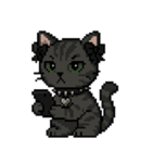 ダーク猫ドットスタンプ（個別スタンプ：10）