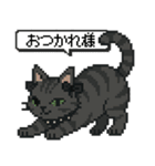 ダーク猫ドットスタンプ（個別スタンプ：11）