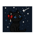 ダーク猫ドットスタンプ（個別スタンプ：20）