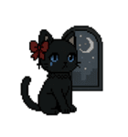 ダーク猫ドットスタンプ（個別スタンプ：22）
