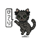 ダーク猫ドットスタンプ（個別スタンプ：32）