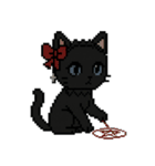 ダーク猫ドットスタンプ（個別スタンプ：38）