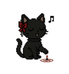 ダーク猫ドットスタンプ（個別スタンプ：39）