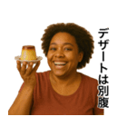 食いしん坊の黒人デブ(女)（個別スタンプ：10）