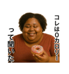 食いしん坊の黒人デブ(女)（個別スタンプ：28）