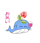 nobobi アニメ 陽気なクジラ（個別スタンプ：4）