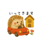 ハリネズミさん｜羊毛フェルト風スタンプ（個別スタンプ：7）