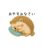 ハリネズミさん｜羊毛フェルト風スタンプ（個別スタンプ：11）
