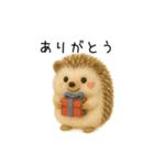 ハリネズミさん｜羊毛フェルト風スタンプ（個別スタンプ：13）