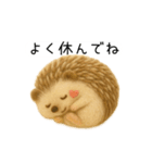 ハリネズミさん｜羊毛フェルト風スタンプ（個別スタンプ：24）