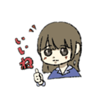 おこげ髪色の女の子（個別スタンプ：1）