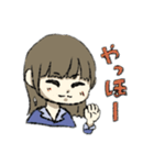 おこげ髪色の女の子（個別スタンプ：9）