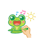 クレヨンカエルくんたちの夏休み（個別スタンプ：23）