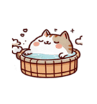 お風呂猫 アイスを食べる,（個別スタンプ：13）