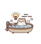 お風呂猫 静かに聞いてる,（個別スタンプ：4）