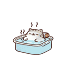 お風呂猫 静かに聞いてる,（個別スタンプ：19）