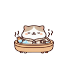 お風呂猫 静かに聞いてる,（個別スタンプ：22）