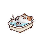 お風呂猫 静かに聞いてる,（個別スタンプ：25）