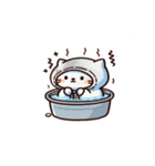 お風呂猫 静かに聞いてる,（個別スタンプ：26）