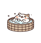お風呂猫 静かに聞いてる,（個別スタンプ：31）