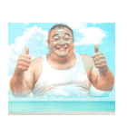 夏の空に映る中年男性（個別スタンプ：8）