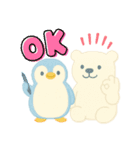 夏に使えるペンギンとシロクマスタンプ（個別スタンプ：1）