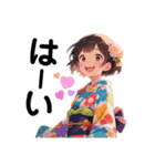 夏祭りの浴衣を着た女の子【日常会話】（個別スタンプ：7）