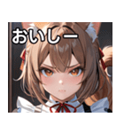 猫耳のアッシュブラウン ＆ 真剣な表情（個別スタンプ：31）